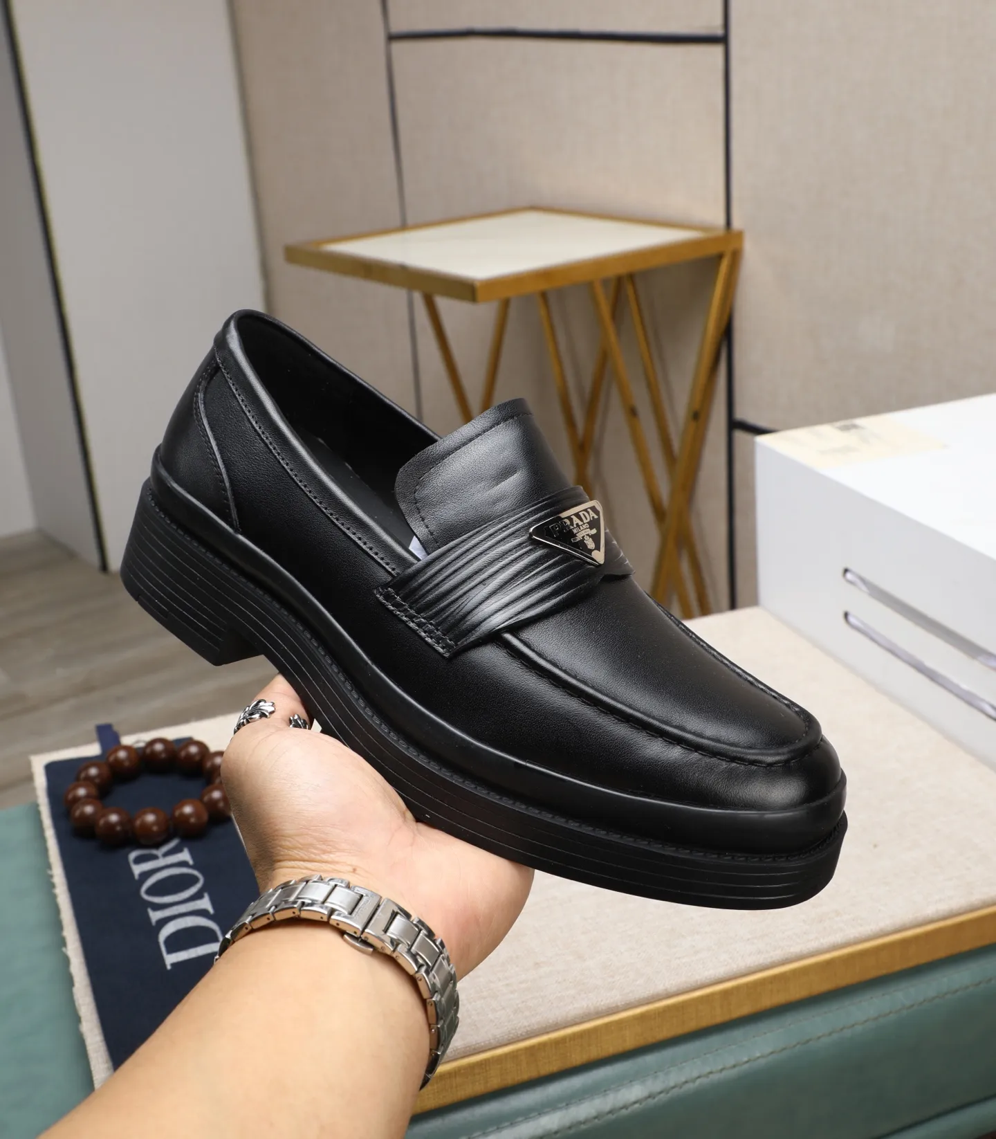 Men's men's shoes 💰540 (water-dyed cow leather) 📛📛PRADA high-end counter's latest formal business leather shoes 👔original and highest quality! Imported from Italy 🇮🇹 first-layer calfskin fabric ➕ cowhide lining Original outsole Formal size: 38➖44 (45 customized)
